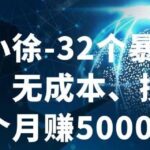 进击的小徐-32个暴利小项目，无成本、操作简单一个月赚5000