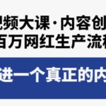 短视频大课·内容创作营：百万网红生产流程，带你走进一个真正的内容世界