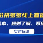 某收费10月份拼多多线上直播课： 控制成本、规则了解、系统运营。实时玩法