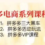 拼多多电商系列课程3套：拼多多三大黑车 拼多多活动玩法 拼多多VIP课程