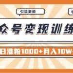 【某公众号变现营第二期】0成本日涨粉1000 让你月赚10W （8月24号更新）