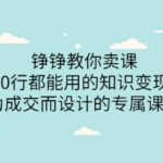 铮铮教你卖课：360行都能用的知识变现课，为成交而设计的专属课程-价值2980