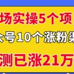 现场实操5个公众号项目，10个涨粉渠道，实测已涨21万粉！