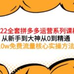 2022全套拼多多运营课程，从新手到大神从0到精通，10w免费流量核心实操方法