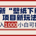 最新“壁纸下载”项目新玩法，小白零基础照抄也能日入1000