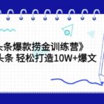 《今日头条爆款捞金训练营》带你玩转头条 轻松打造10W 爆文（44节课）