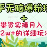 《知乎无脑爆粉技术》 图文带货月入2W 的玩法送素材