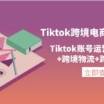 Tiktok跨境电商通行证2.0，Tiktok账号运营 跨境支付 跨境物流 跨境直播等