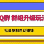 QQ群群组升级玩法，批量复制自动赚钱，躺赚的项目