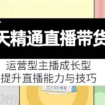 7天精通直播带货，运营型主播成长型，提升直播能力与技巧（19节课）