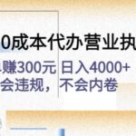 外面卖价值2998的蓝海项目，高利润0成本代办营业执照项目：不会违规，不会内卷