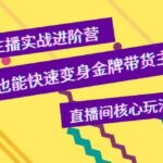 金牌主播实战进阶营，普通人也能快速变身金牌带货主播，直播间核心玩法公布