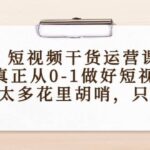 短视频干货运营课，真正从0-1做好短视频，没有太多花里胡哨，只讲干货