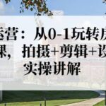 房产运营：从0-1玩转房产拍剪课，拍摄 剪辑 设备，实操讲解（价值899）