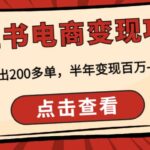 小红书电商变现项目：实测当天出200多单