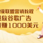 高级联盟营销教程：投放谷歌广告 日赚1000美元，快速获得高质量流量