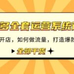 拼多多全套运营系统课程：新手如何开店 如何做流量 打造爆款 等等 全部干货