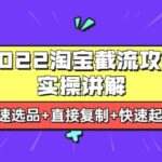 2022淘宝截流攻略实操讲解：快速选品 直接复制 快速起店