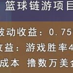 国外区块链篮球游戏项目，前期加入秒回本，被动收益日0.75%，撸数万美金