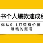 小红书个人爆款速成秘籍 教你从0-1打造有价值 能赚钱的账号（原价599）