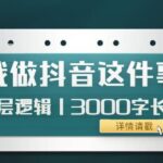 低调：我做抖音这件事（3）底层逻辑丨3000字长文（付费文章）