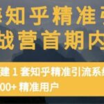 痴海知乎精准引流实战营1-2期，30天搭建1套知乎精准引流系统，引流1000 精准用户