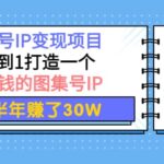 图集号IP变现项目：从0到1打造一个能赚钱的图集号IP