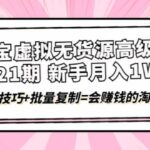 淘宝虚拟无货源高级班【第21期】运营技巧 批量复制=会赚钱的淘宝店