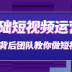 0基础短视频运营课：大咖背后团队教你做短视频（28节课时）