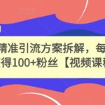 高端精准引流方案拆解，每天轻松获得100 粉丝【视频课程】