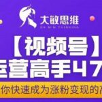 大敏思维-视频号运营高手47招，让你快速成为涨粉变现高手