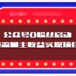 小淘项目组实操课程：微信公众号0粉丝启动赚流量主收益实操项目