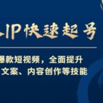 个人IP快速起号，打造爆款短视频，全面提升起号、文案、内容创作等技能