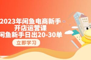 2023年闲鱼电商新手开店运营课：闲鱼新手日出20-30单（18节-实战干货）