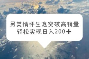 另类情怀信息差生意，突破高销量，轻松实现日入200