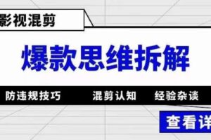 影视混剪爆款思维拆解 从混剪认知到0粉小号案例 讲防违规技巧 各类问题解决