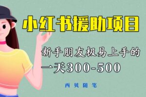 一天300-500！新手朋友极易上手的《小红书援助项目》，绝对值得大家一试