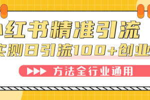 小红书精准引流创业粉，微信每天被动100 好友