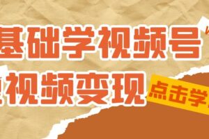 0基础学-视频号短视频变现：适合新人学习的短视频变现课（10节课）