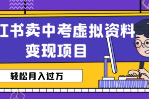 小红书卖中考虚拟资料变现分享课：轻松月入过万（视频 配套资料）