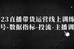 2023直播带货运营线上训练营，起号-数据指标-投流-主播训练