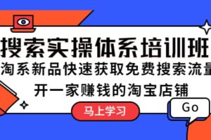 搜索实操体系培训班：淘系新品快速获取免费搜索流量 开一家赚钱的淘宝店铺