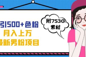 日引500 色粉轻松月入上万九月份最新男粉项目（附753G素材）