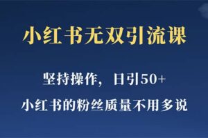 小红书无双课一天引50 女粉，不用做视频发视频，小白也很容易上手拿到结果