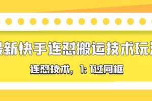 对外收费990的最新快手连怼搬运技术玩法，1:1过同框技术（4月10更新）