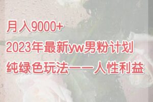 月入9000 2023年9月最新yw男粉计划绿色玩法——人性之利益