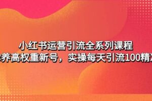 小红书运营引流全系列课程：教你养高权重新号