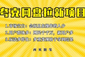 此项目外面卖398保姆级拆解夸克网盘拉新玩法，助力新朋友快速上手